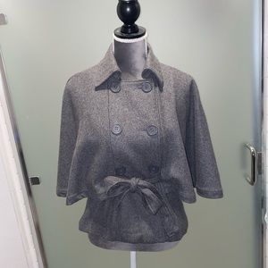 Wool Blend Cape Jacket